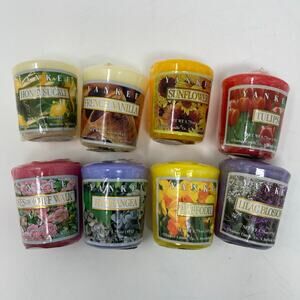 Yankee Candle Votive Candles Sampler Retired Floral Assortments Lot of 8
